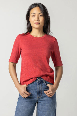 Short Sleeve Crewneck- Cinnabar