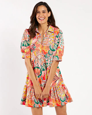 Tierney Dress- Stained Glass Coral Gold
