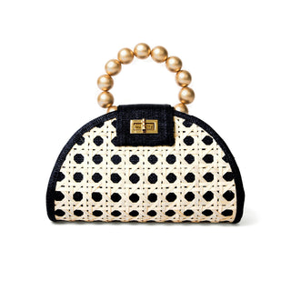 The Bella Black Rattan Mini Handbag