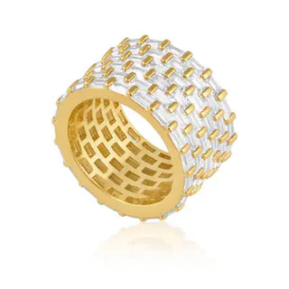 Shiloh Band Ring - 8 - Gold/White