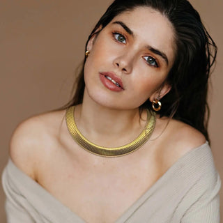 Camille Gold Plated Cobra Collar Necklace