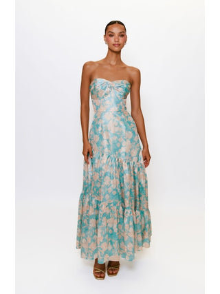Phoebe Dress - Teal Vintage Vining Floral