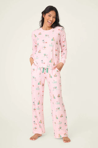PJ Set - Peace & Pawlidays - Pink