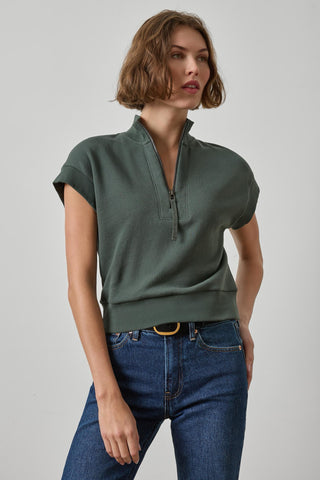 Zip Mock Neck- Mineral