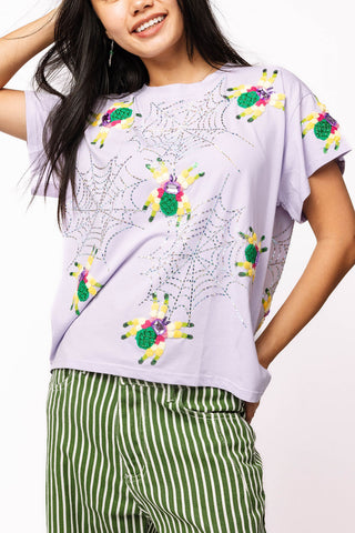 Crawling Spiders Tee - Lavender