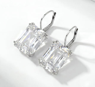 Square Drop Earrings Swarovski- Clear