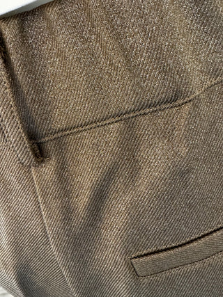 Shiny Twill Trousers - Gold