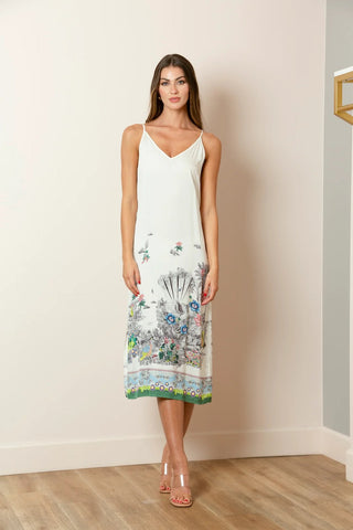 Silk Blend Floral Print Slip Dress