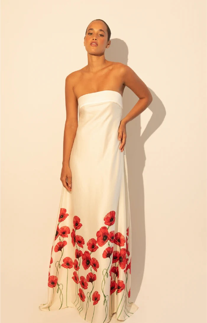 Beatriz Maxi Dress - Poppy Garden Red M Beatriz Maxi Dress - Poppy Garden Red M