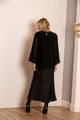 Amora Satin Trumpet Skirt - Black