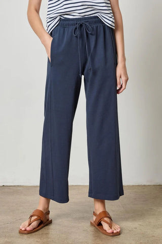 Seamed Wide Leg Pant - Dark Navy