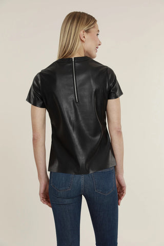 Vegan Leather Top- Black
