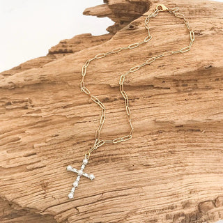 Pearl Accented Cross Necklace
