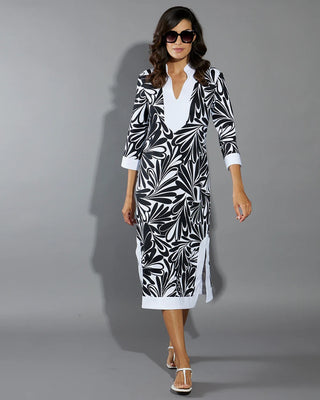 Katie Dress- Decorative Fan Black