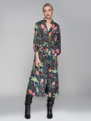 Lucille Estampado Dress - Negro