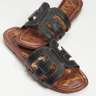 Bay Slide Sandal- Black Leather