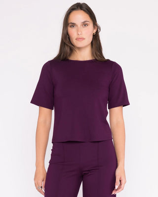 Extended Short Sleeve Top Plum
