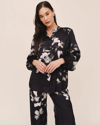 Long Sleeve Mandarin Collar Shirt