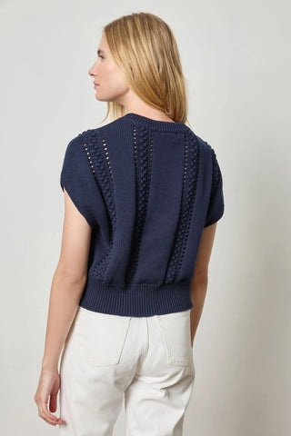 Wedge Crewneck Sweater - Navy
