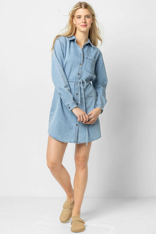 Denim Shirt Dress - Light Wash