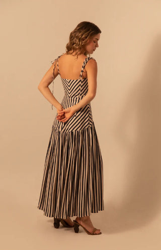 Vanessa Maxi Dress - Navy Stripes