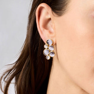 Cobblestone Statement Earring - Blue Cat'S Eye