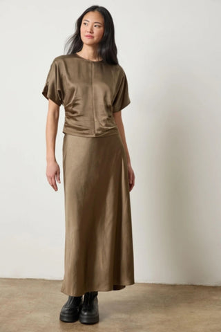 Satin Dolman Top - Parsley