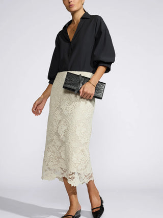 Mara Lace Skirt- Stone