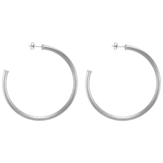 Small Everybody's Favorite Hoops, Brushed Silver Plated