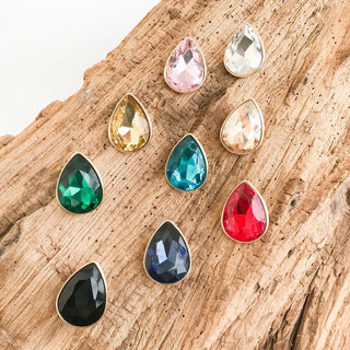 Rianna Teardrop Glass Stud