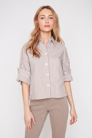 Button Up Striped Top