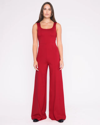 Tank Wide Leg Jumpsuit- Red
