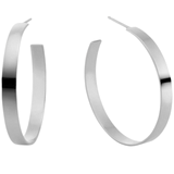 Carrie Flat Hoops - Silver - 2'