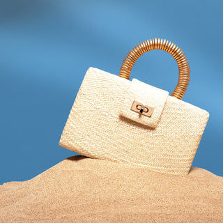 The Gracie Straw Clutch- Cream