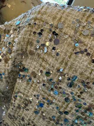 Sequin Bomber Jacket - Off White