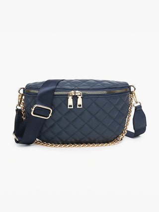 Sylvie Quilted Belt Bag- Navy