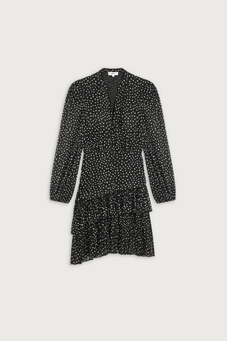 Caliste Polka Dot Dress - Noir