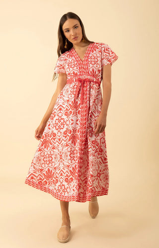 Galilea V-Neck Dress - Red