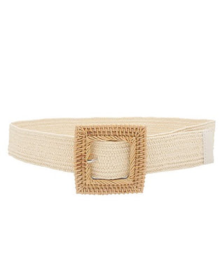 Rattan Square Belt- Ivory