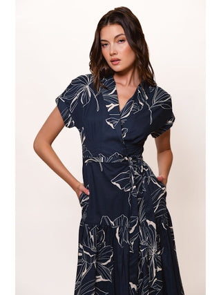 Rosen Dress - Navy Two Tone