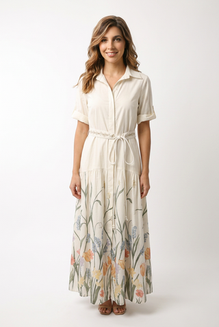 Danna Dress- Garden Border Cream