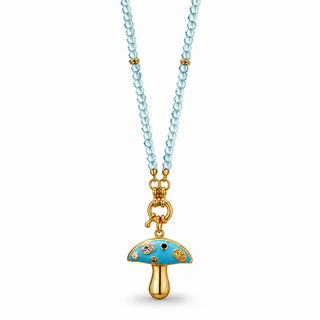 Shroomie Gemstone Necklace- Light Blue
