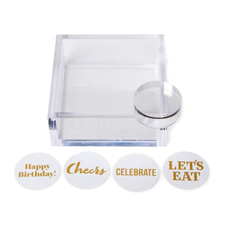 Acrylic Napkin Holder w/ Acrylic Paper Weight