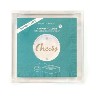 Acrylic Napkin Holder w/ Acrylic Paper Weight