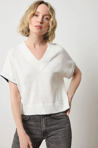 V-Neck Sweater - Pearl
