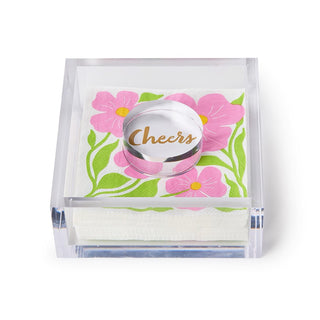 Acrylic Napkin Holder w/ Acrylic Paper Weight