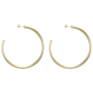Everybody's Favorite Hoop Earrings - Brushed 18k Gold Plated
