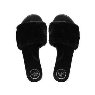 Ziela Fur Slide in Black