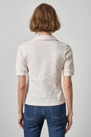Elbow Sleeve Collared Split Neck- Tearose