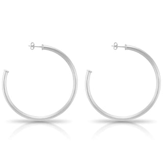 Everybody's Favorite Hoop Earrings - Brushed Silver Plated